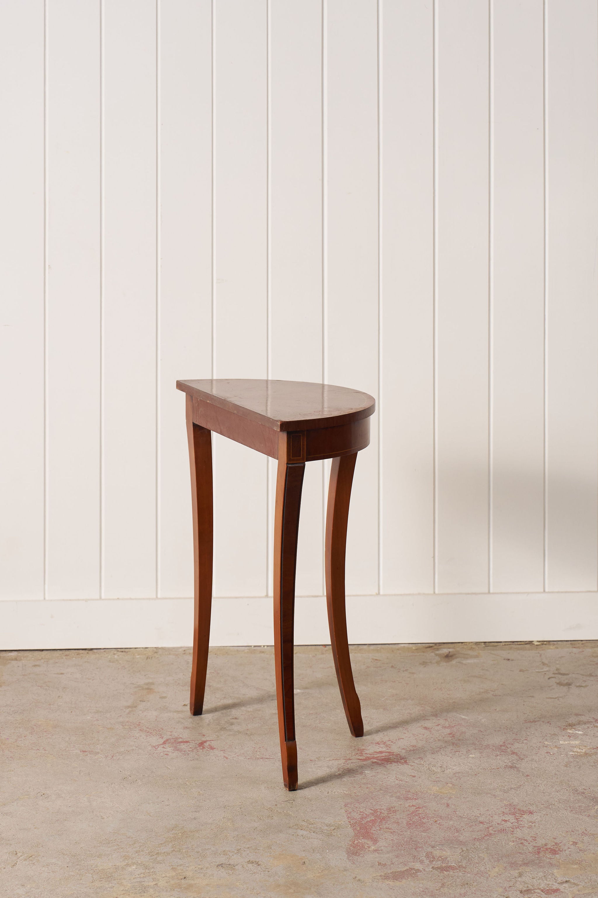 Edwardian Petite Elm & Yewwood Demilune (c. 1910)