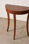Load image into Gallery viewer, Edwardian Petite Elm & Yewwood Demilune (c. 1910)
