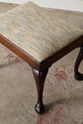 Load image into Gallery viewer, Upholstered Edwardian Stool with Hooved Feet
