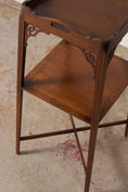 Load image into Gallery viewer, Edwardian Two Tier Scalloped Tray Top Side Table
