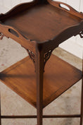 Load image into Gallery viewer, Edwardian Two Tier Scalloped Tray Top Side Table
