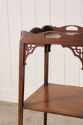 Load image into Gallery viewer, Edwardian Two Tier Scalloped Tray Top Side Table
