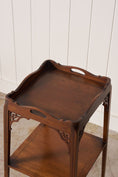Load image into Gallery viewer, Edwardian Two Tier Scalloped Tray Top Side Table

