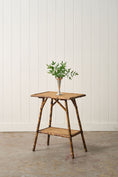 Load image into Gallery viewer, 19th Century Burnt Bamboo Two-Tier Side Table
