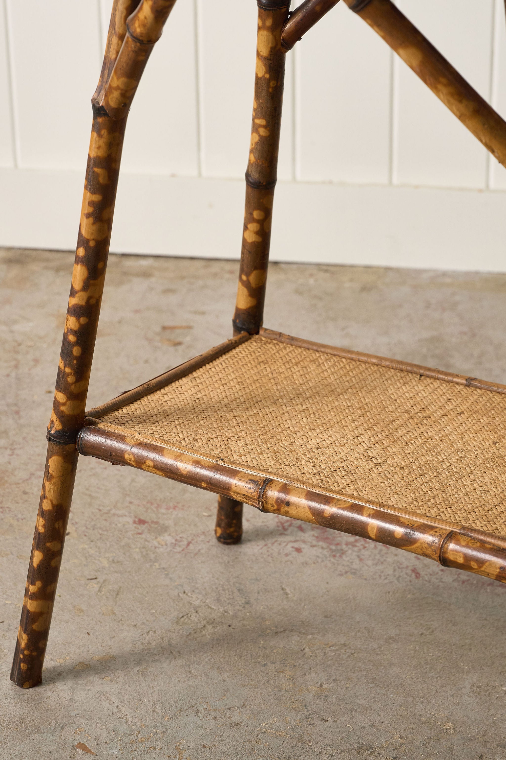 19th Century Burnt Bamboo Two-Tier Side Table