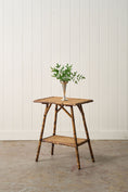 Load image into Gallery viewer, 19th Century Burnt Bamboo Two-Tier Side Table
