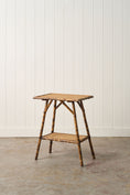 Load image into Gallery viewer, 19th Century Burnt Bamboo Two-Tier Side Table
