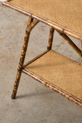 Load image into Gallery viewer, 19th Century Burnt Bamboo Two-Tier Side Table
