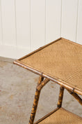 Load image into Gallery viewer, 19th Century Burnt Bamboo Two-Tier Side Table
