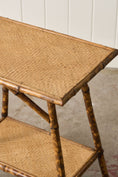 Load image into Gallery viewer, 19th Century Burnt Bamboo Two-Tier Side Table
