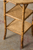 Load image into Gallery viewer, 19th Century English Tortoise Bamboo Octagonal 3 Tiered Table
