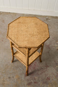 Load image into Gallery viewer, 19th Century English Tortoise Bamboo Octagonal 3 Tiered Table
