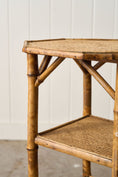 Load image into Gallery viewer, 19th Century English Tortoise Bamboo Octagonal 3 Tiered Table

