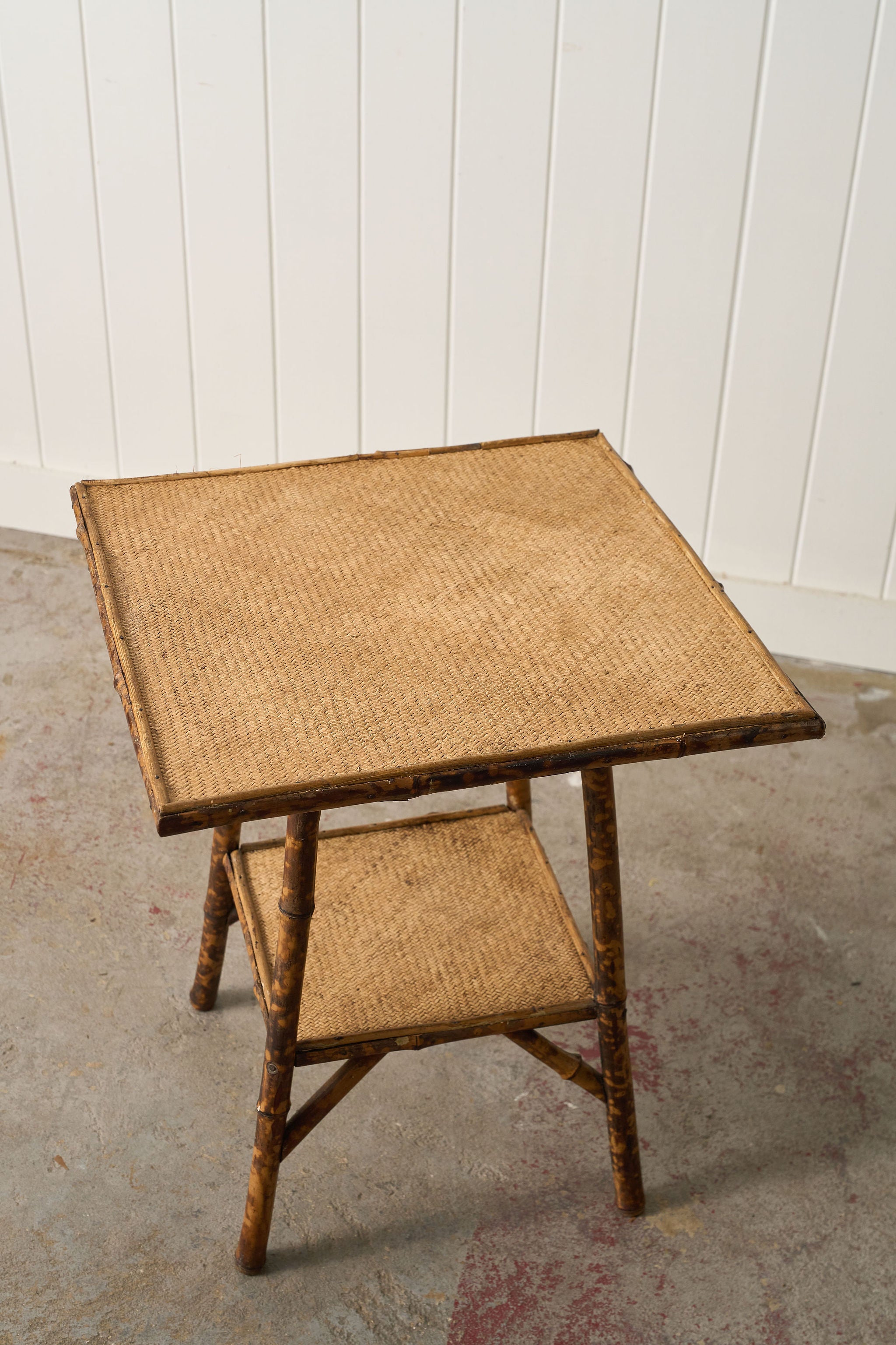 19th Century Tortoise Bamboo Two-Tiered Table