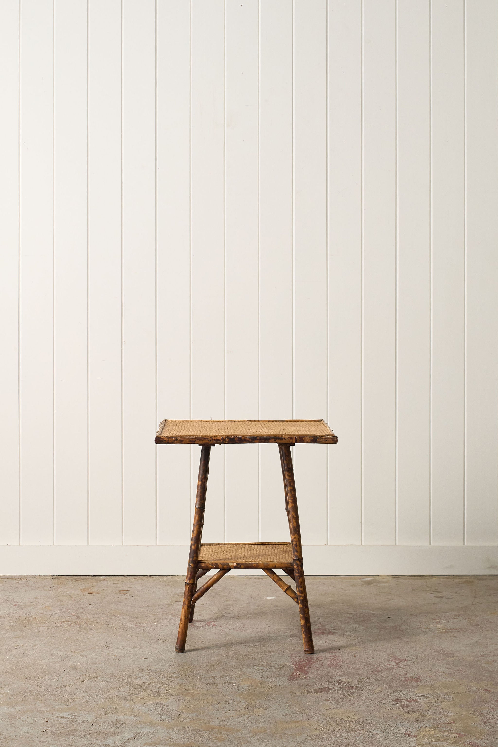 19th Century Tortoise Bamboo Two-Tiered Table