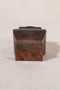 Load image into Gallery viewer, Antique Copper Lidded Tea Caddy with Silver Plated Interior
