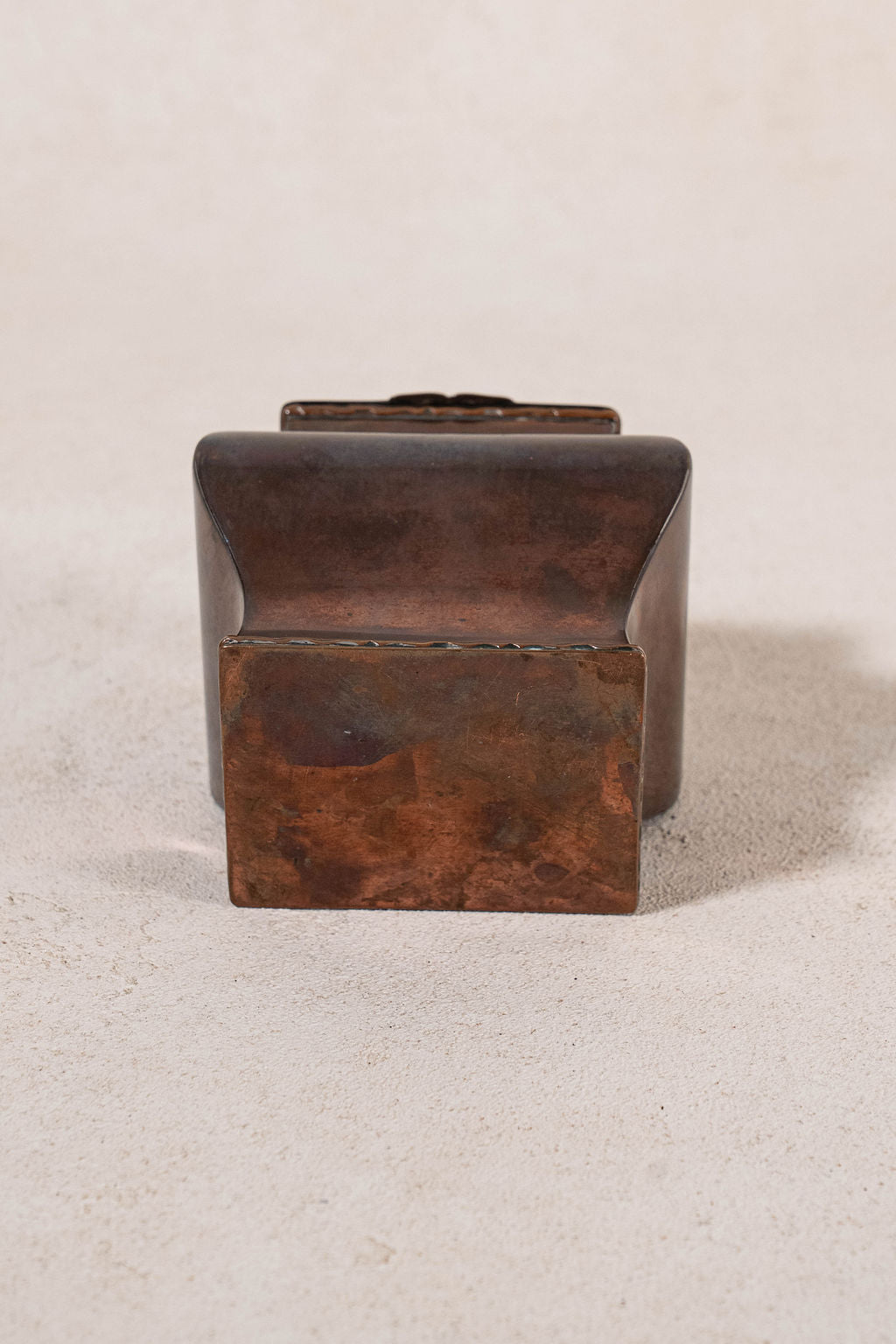 Antique Copper Lidded Tea Caddy with Silver Plated Interior