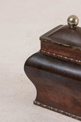 Load image into Gallery viewer, Antique Copper Lidded Tea Caddy with Silver Plated Interior
