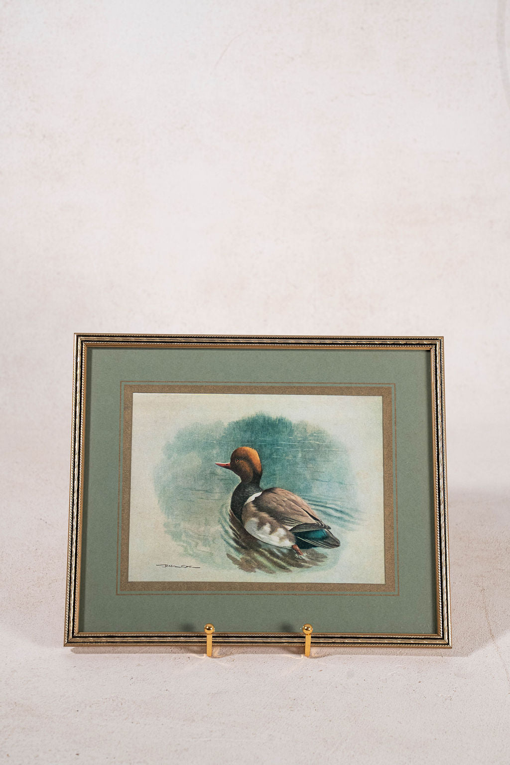 SET of 3 Signed Duck Prints with Green Mats
