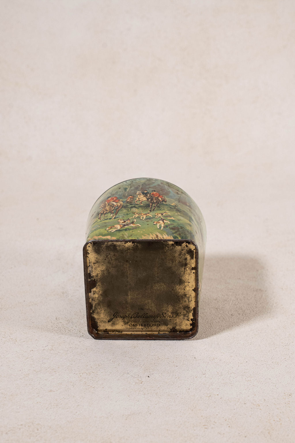 Vintage English Hunting Scene Tin (c. 1950)