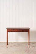 Load image into Gallery viewer, 19th Century English Mahogany Side Writing Table with Swan Handles
