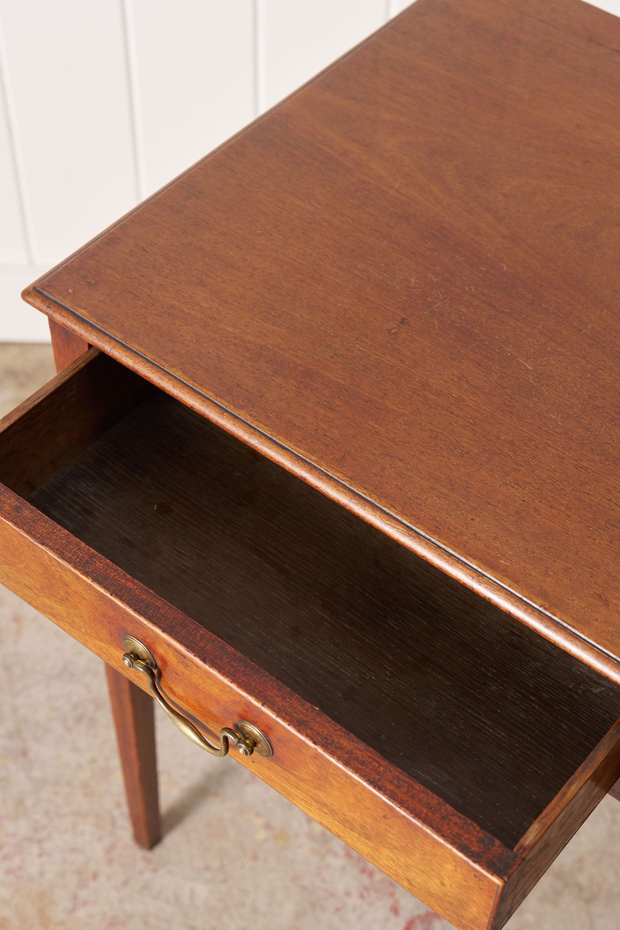 19th Century English Mahogany Side Writing Table with Swan Handles