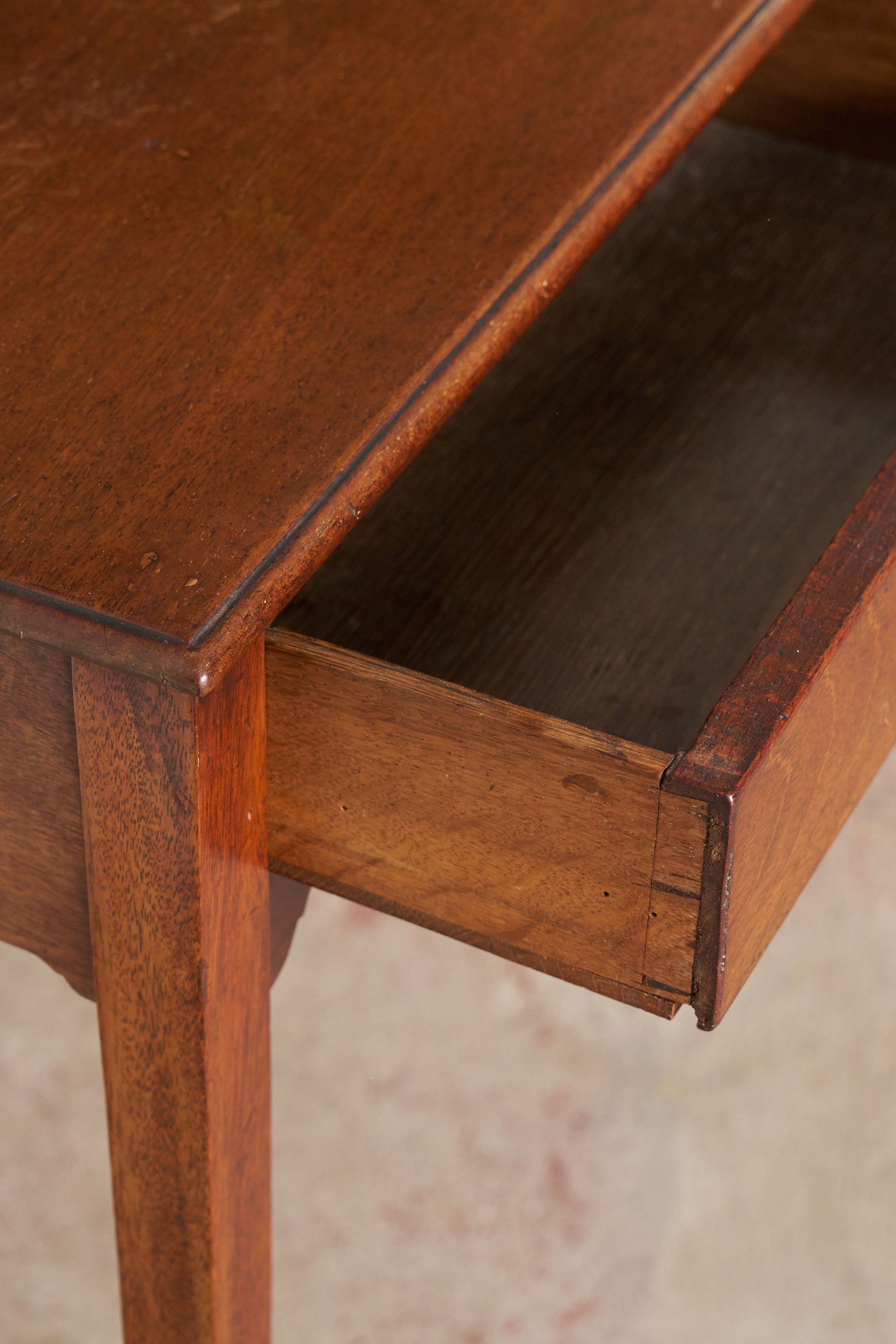 19th Century English Mahogany Side Writing Table with Swan Handles