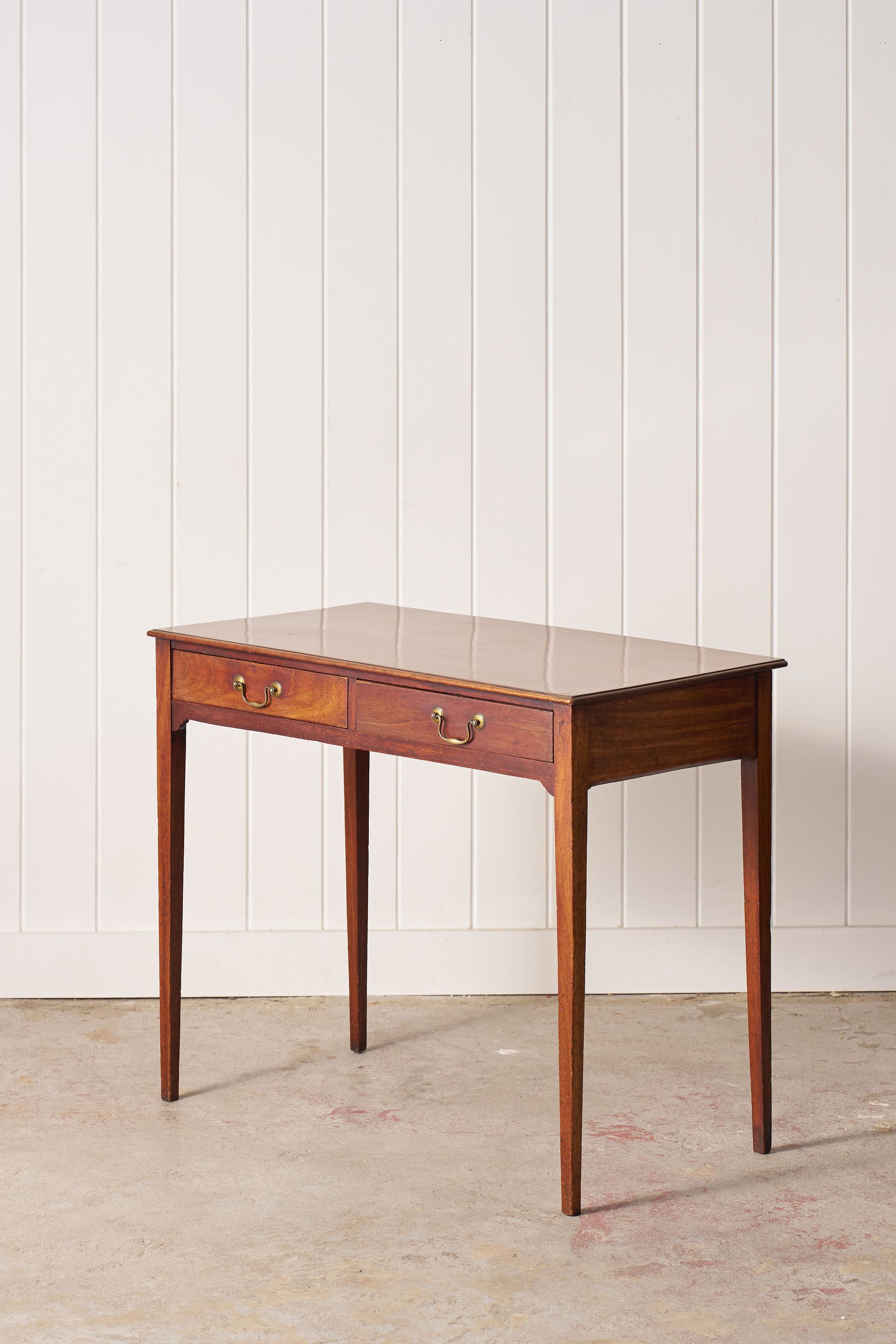 19th Century English Mahogany Side Writing Table with Swan Handles