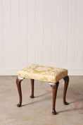 Load image into Gallery viewer, Antique English Stool with Padded Feet + Shell Details
