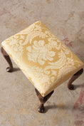 Load image into Gallery viewer, Antique English Stool with Padded Feet + Shell Details
