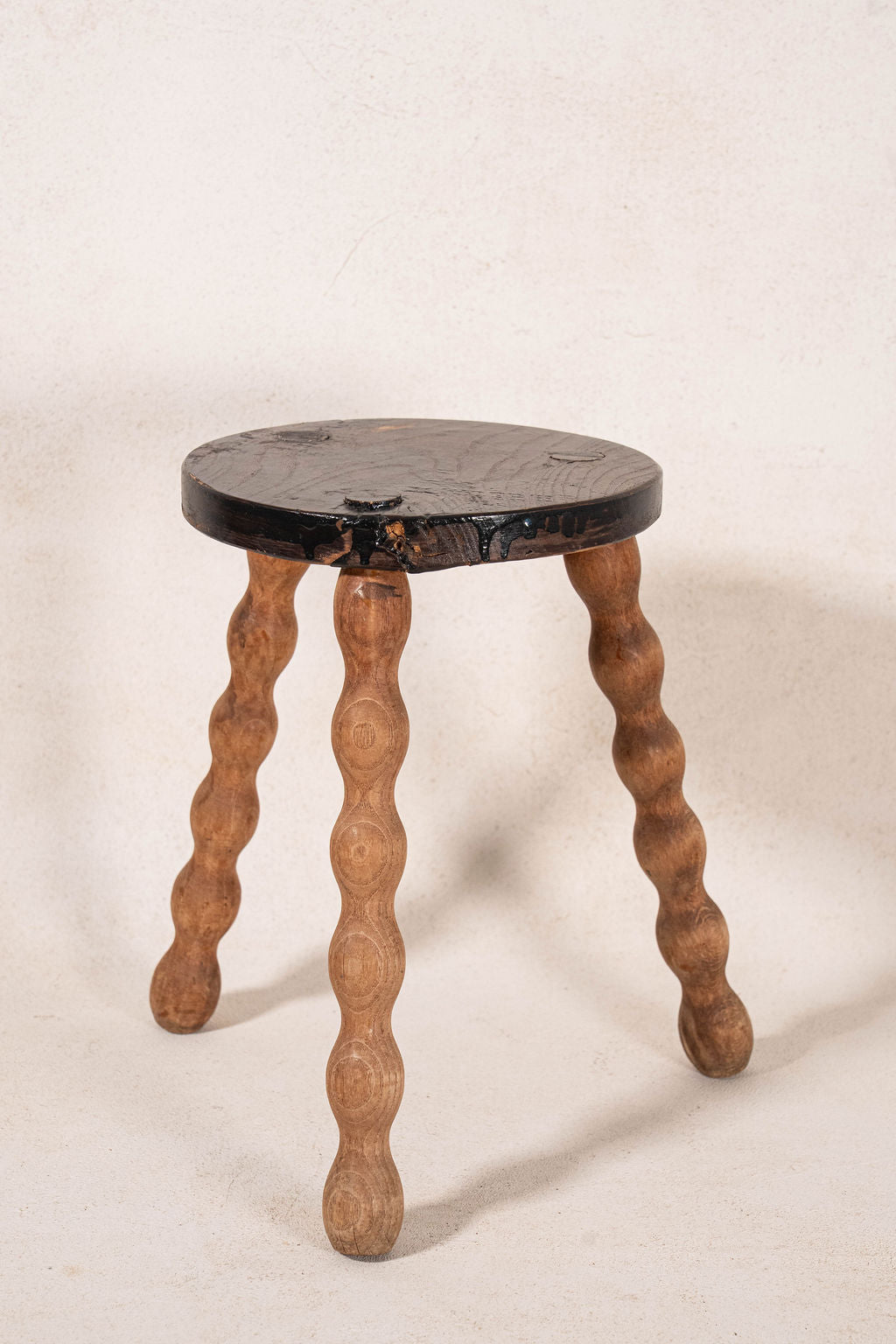 Antique Two-Toned Bobbin Joint Stool