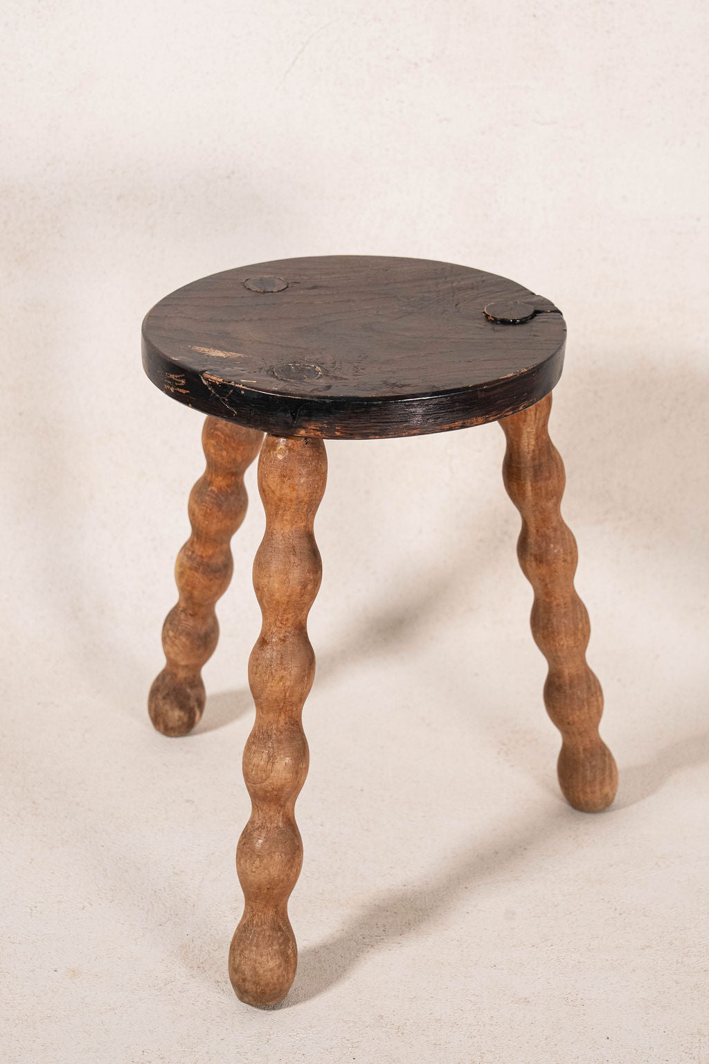 Antique Two-Toned Bobbin Joint Stool