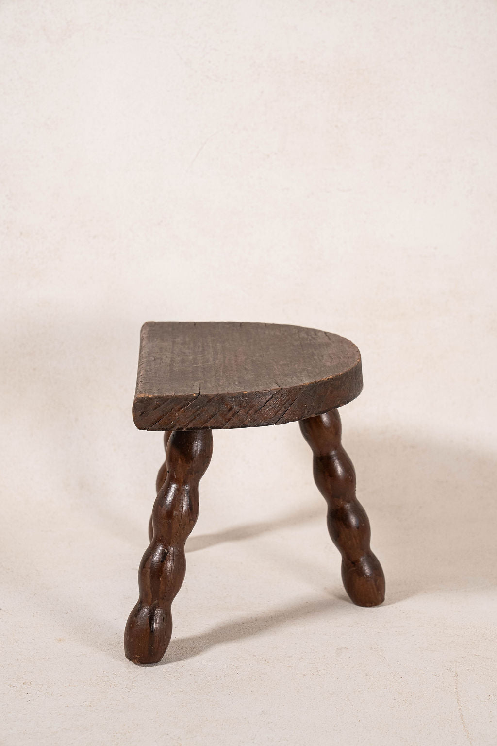 Antique Half Moon Bobbin Joint Stool