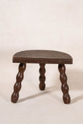 Load image into Gallery viewer, Antique Half Moon Bobbin Joint Stool
