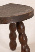 Load image into Gallery viewer, Antique Half Moon Bobbin Joint Stool
