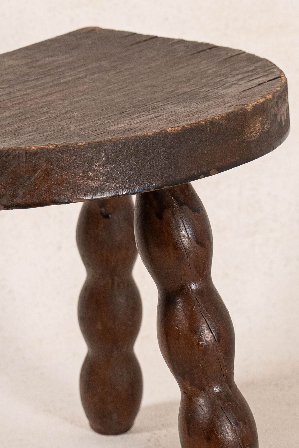 Antique Half Moon Bobbin Joint Stool