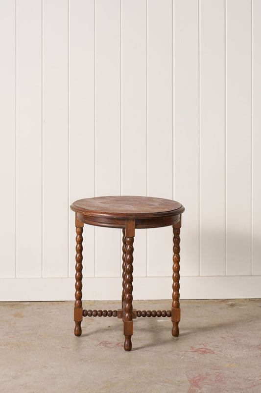 Round English Bobbin Side Table