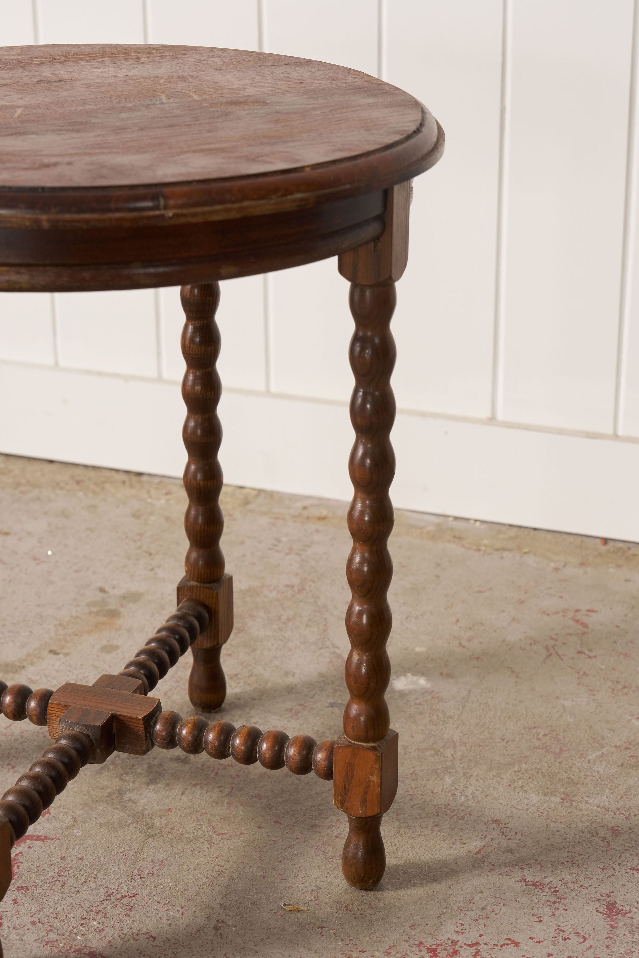 Round English Bobbin Side Table