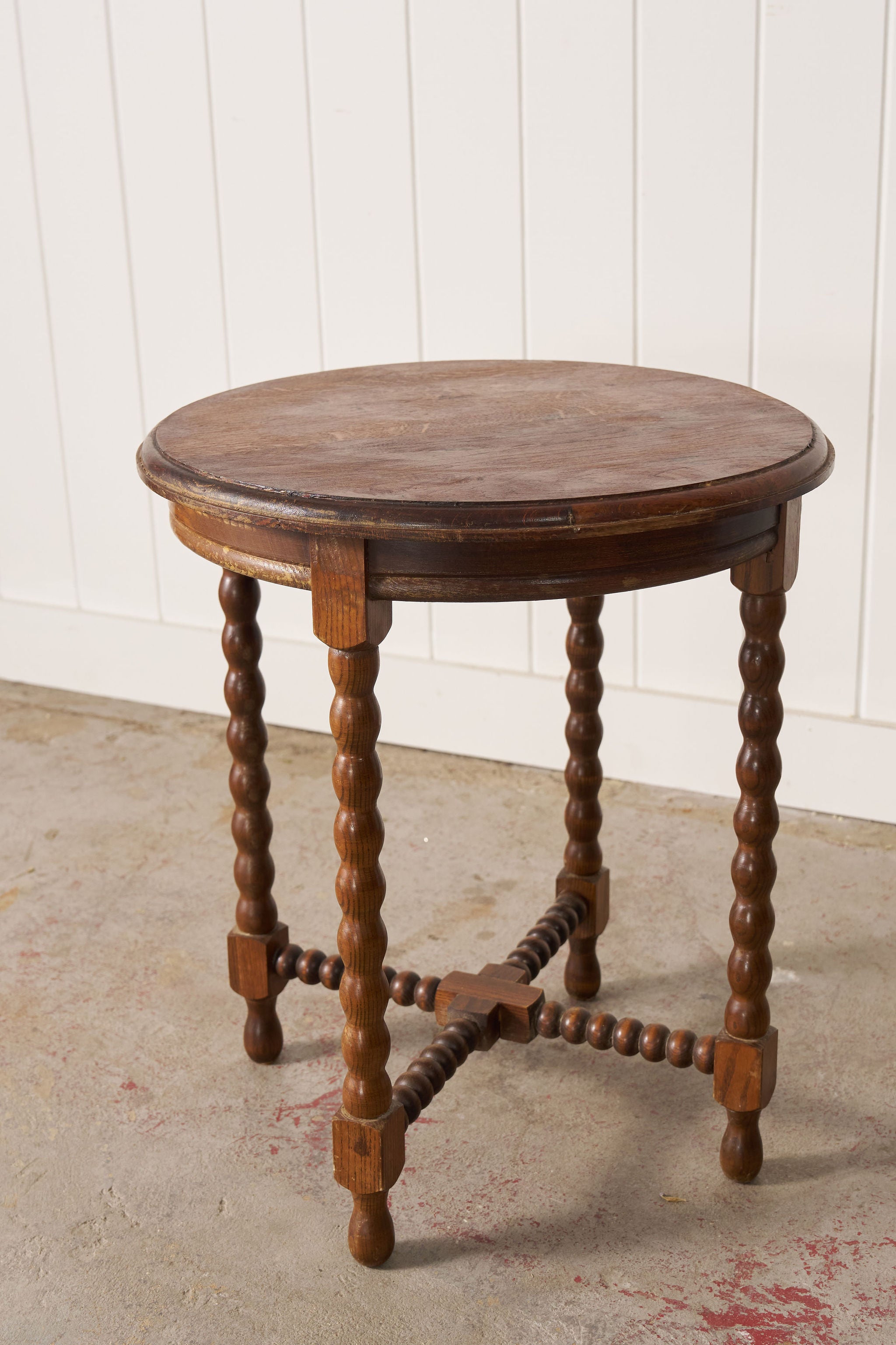 Round English Bobbin Side Table