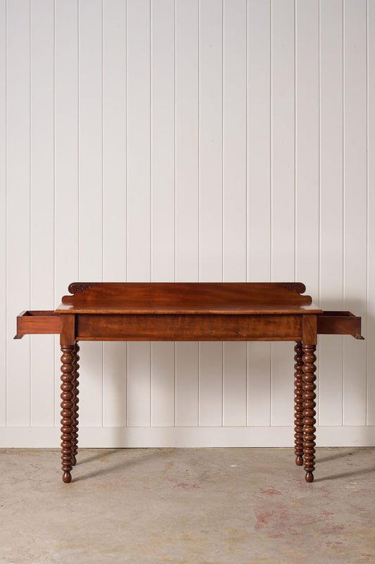 Victorian Mahogany Console with Bobbin Legs