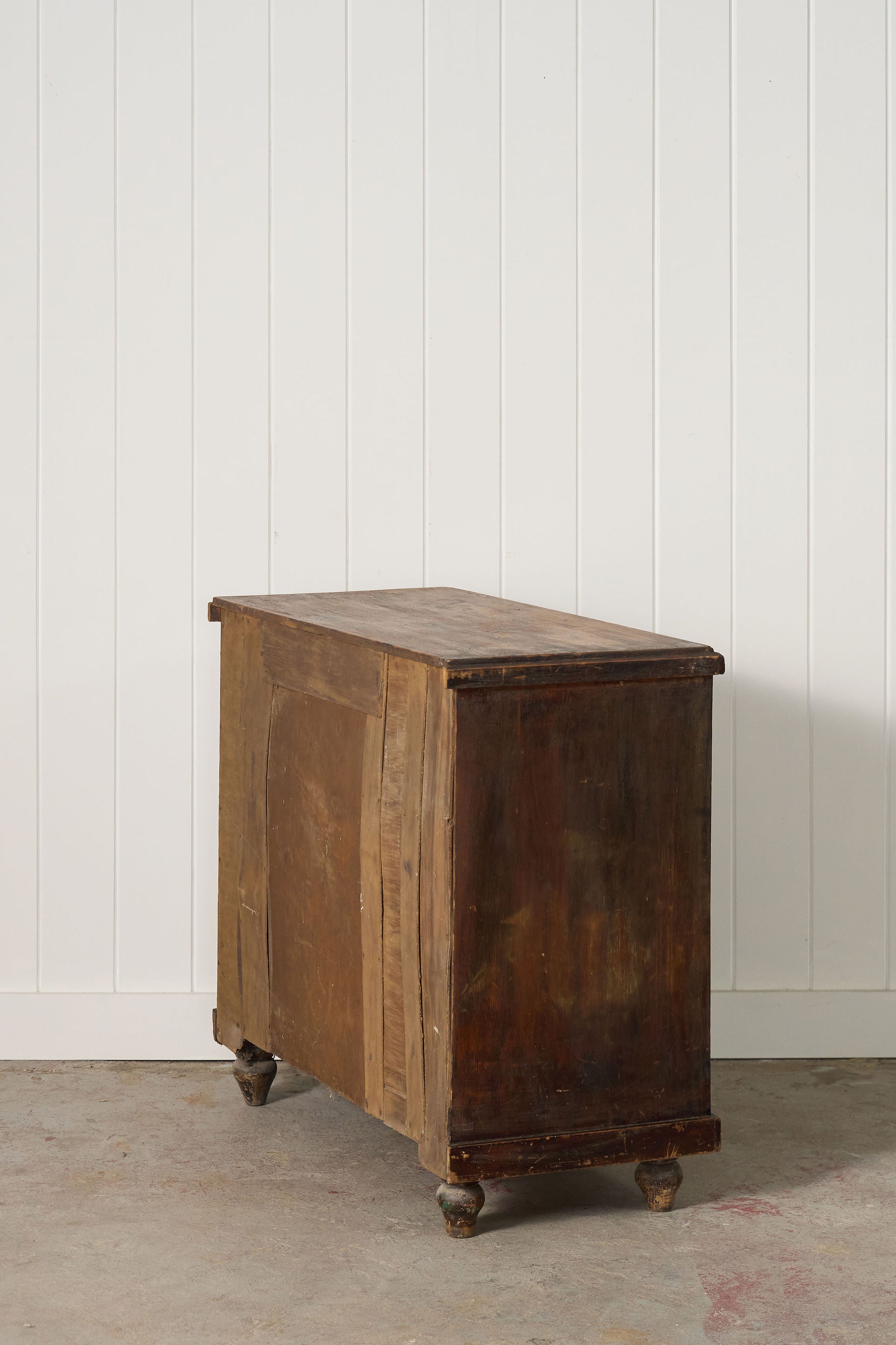 19th Century 2 over 2 Original Chippy Paint English Pine Chest