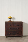 Load image into Gallery viewer, 19th Century 2 over 2 Original Chippy Paint English Pine Chest
