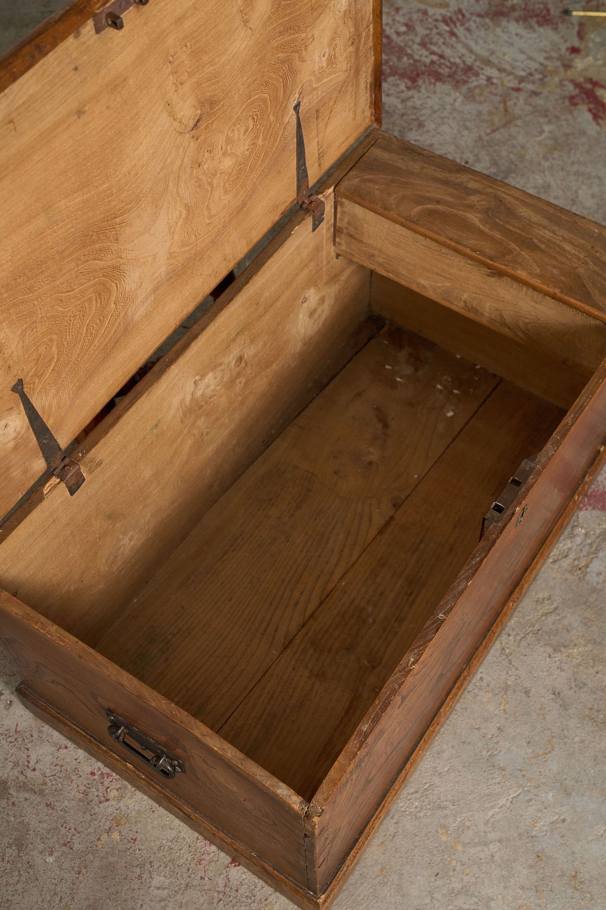 19th Century Elmwood Trunk