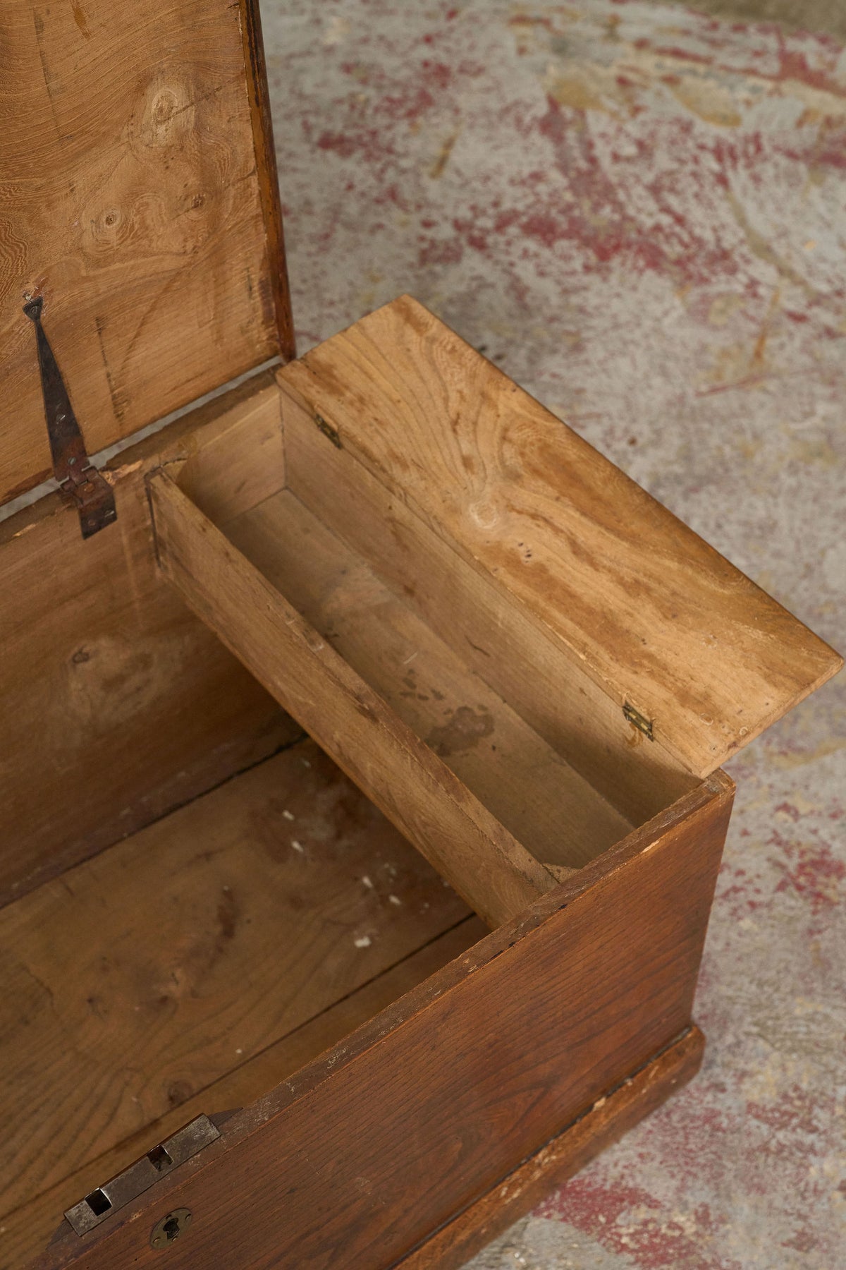19th Century Elmwood Trunk