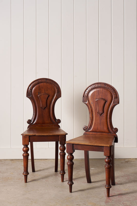 PAIR Victorian Hall Chairs with Petite Floral Cravings