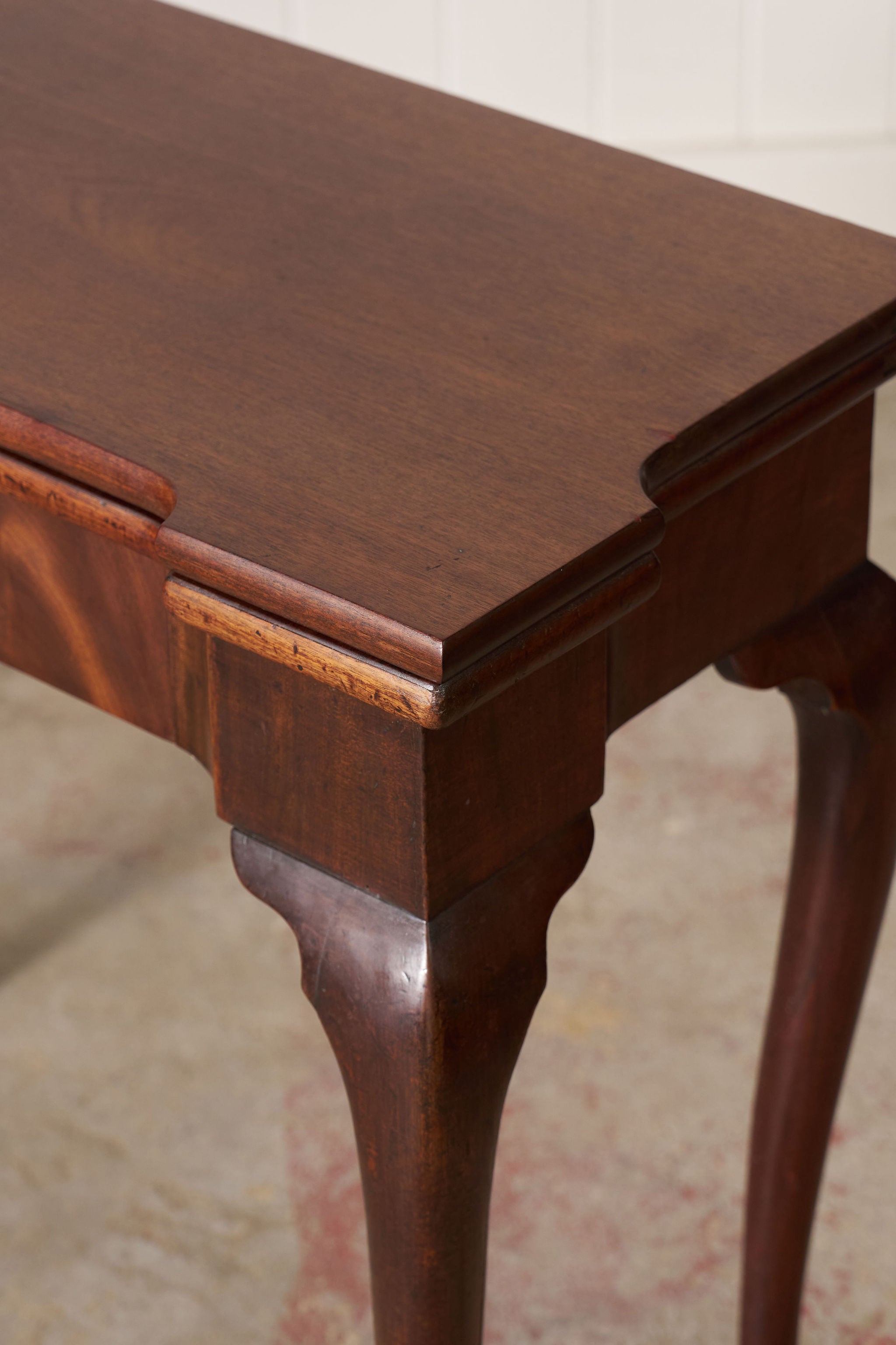 18th Century George I Mahogany Club Footed Game Table with Suede Interior