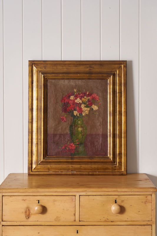 Original Signed Belgian Floral Oil on Canvas | by Alphonse Van Beurden Belgian