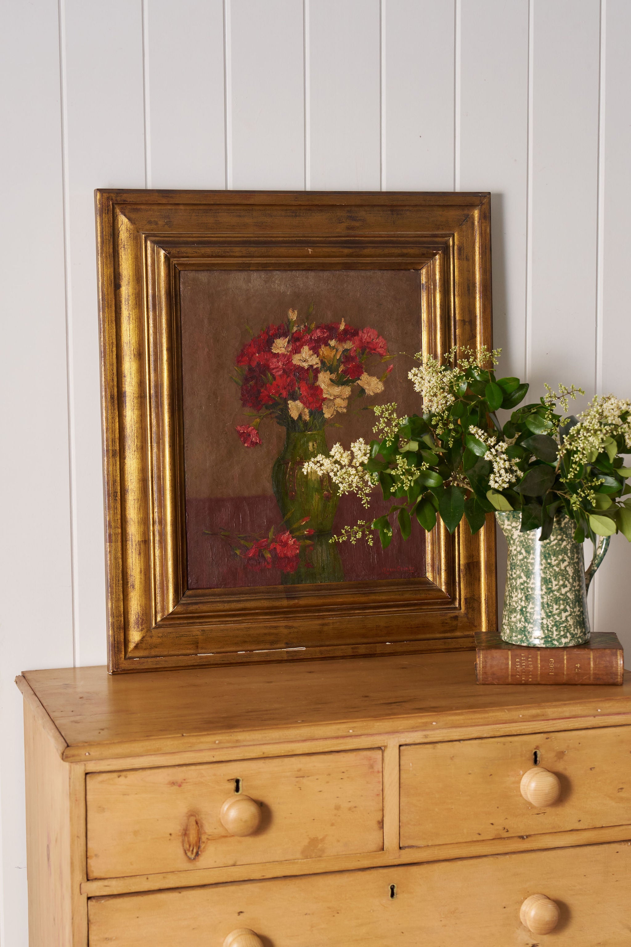 Original Signed Belgian Floral Oil on Canvas | by Alphonse Van Beurden Belgian