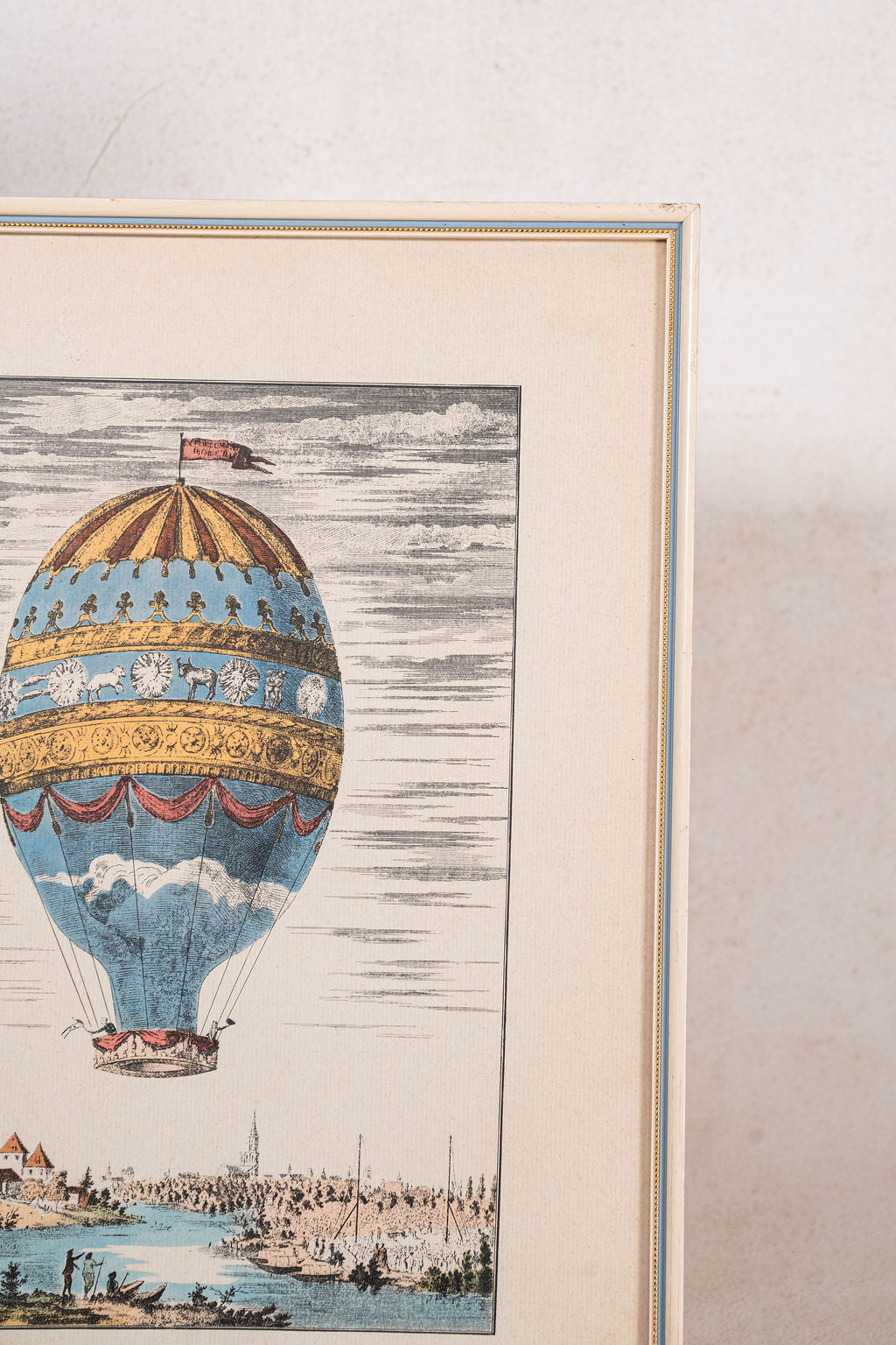 Framed Vintage Hot Air Balloon Print