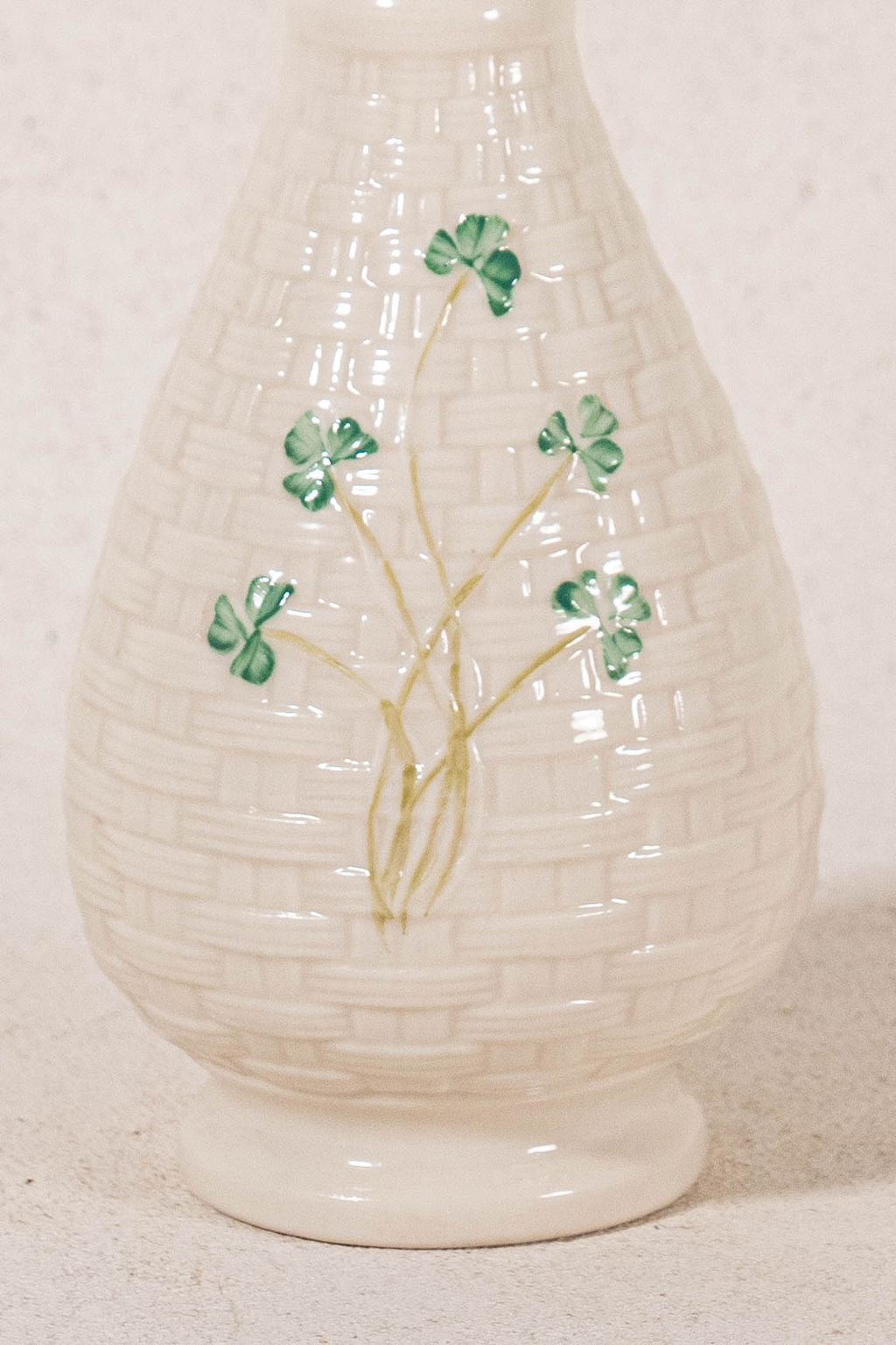 Belleek Ireland Vase with Clovers